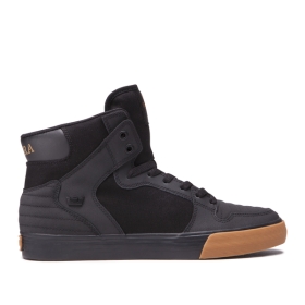 Supra Mens VAIDER High Top Shoes Black/Black/gum | US-27876